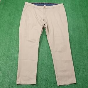 Jos. A. Bank 1905 Pants Mens 44x32 Beige Stretch Chino Flat Front Casual